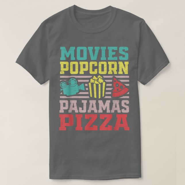 Popcorn Movie Älskare Watching Night T Shirt (Design framsida)