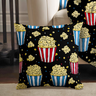 Popcorn & Movie Night Magic in Black Kudde