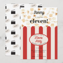Popcorn Movie Party Födelsedagsfest Tema