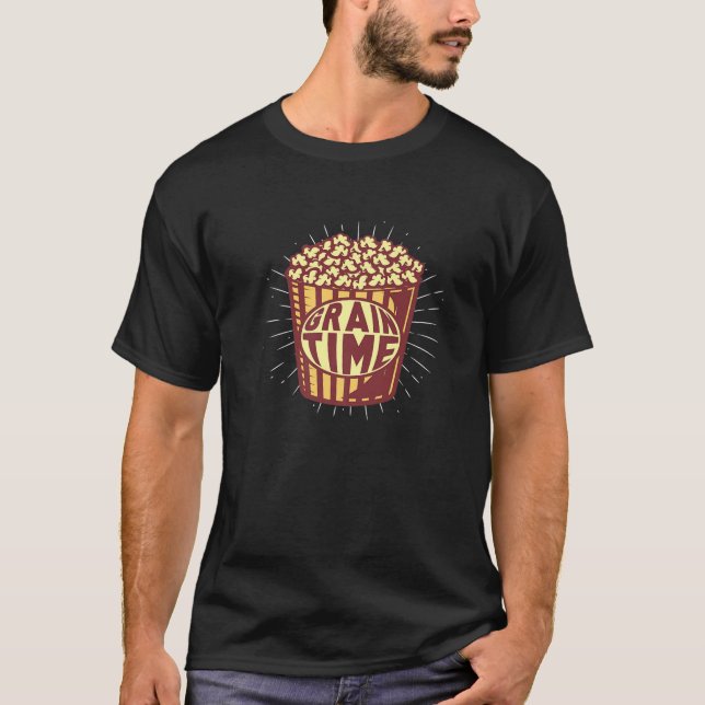 Popcorn Movies Snack Cinema TV Shows - Grain Time T Shirt (Framsida)
