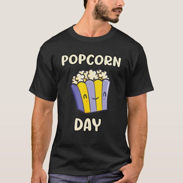 Popcorn National Day Design for Popcorn Älskare T Shirt (Framsida)