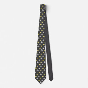 Popcorn Neck Tie (Mörk Grått & Butter Gult) Slips