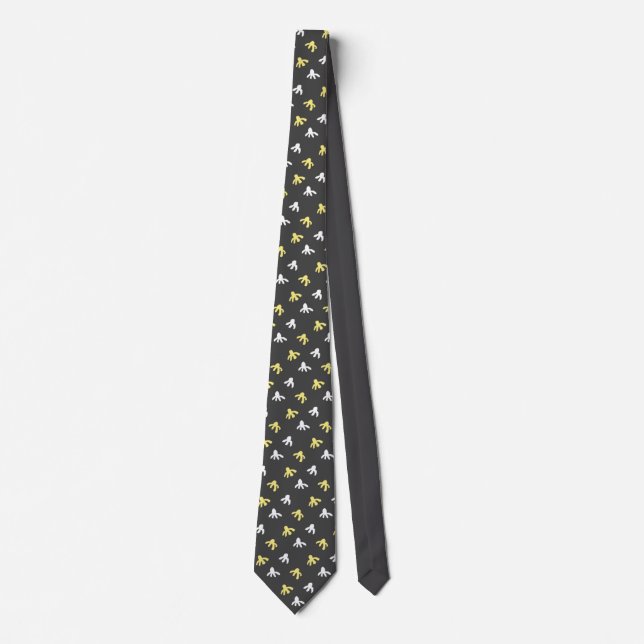 Popcorn Neck Tie (Mörk Grått & Butter Gult) Slips (Framsida)