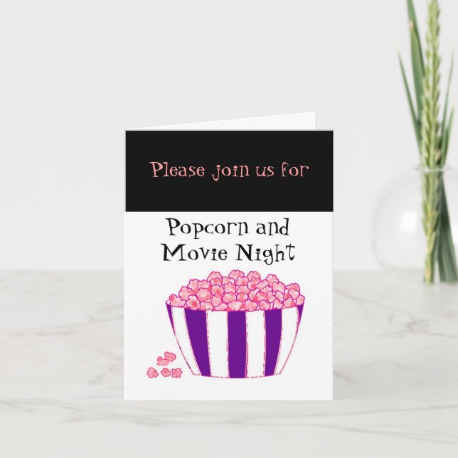 Popcorn- och Movie Night-inbjudan Inbjudan (Framsida)