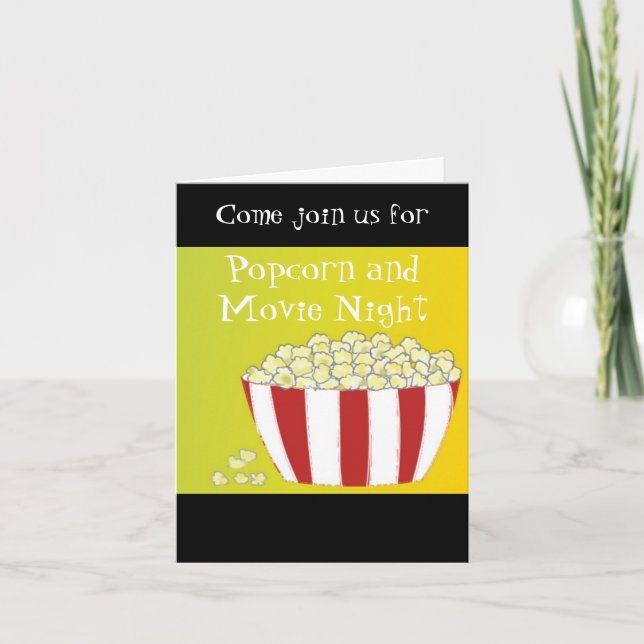 Popcorn- och Movie Night-inbjudan Inbjudan (Framsida)