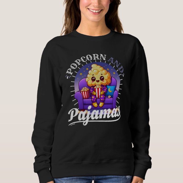 popcorn och pyjamas t shirt (Framsida)