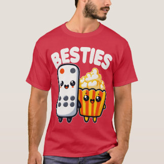 Popcorn- och Remote Control Besties-film fam T Shirt