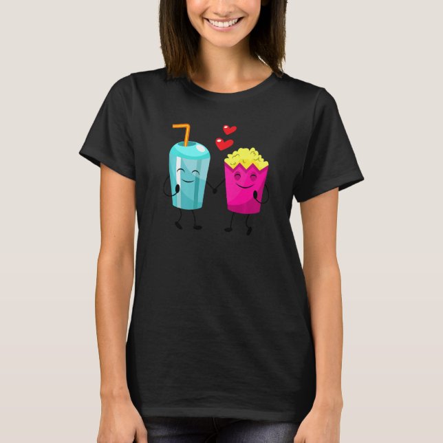 Popcorn och Soda Fall i Kärlek T Shirt (Framsida)