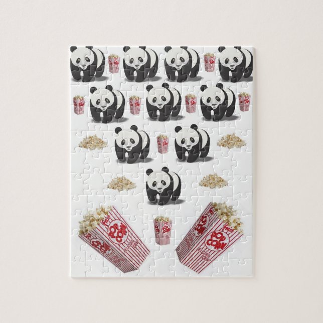 Popcorn Panda Bear Jigszle Puzzle Daisy Pussel (Vertikal)