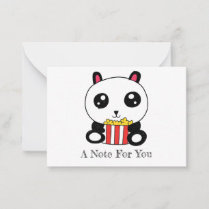 Popcorn Panda Note-kort, uppsättning med 10 Anteckningskort