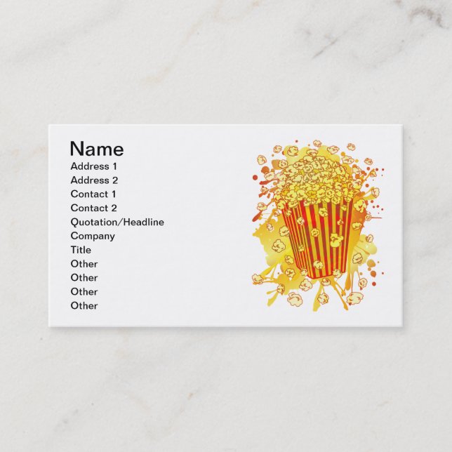 POPCORN_PARTY VISITKORT (Framsida)