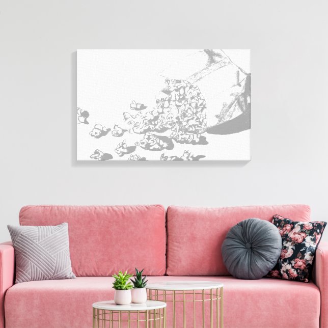 Popcorn Pencil Teckning av Sara Motolanez Canvastryck (Insitu (Vardagsrum))