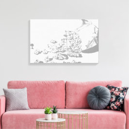 Popcorn Pencil Teckning av Sara Motolanez Canvastryck