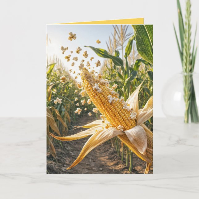 Popcorn Popping on a Maj Cob Kort (Framsida)
