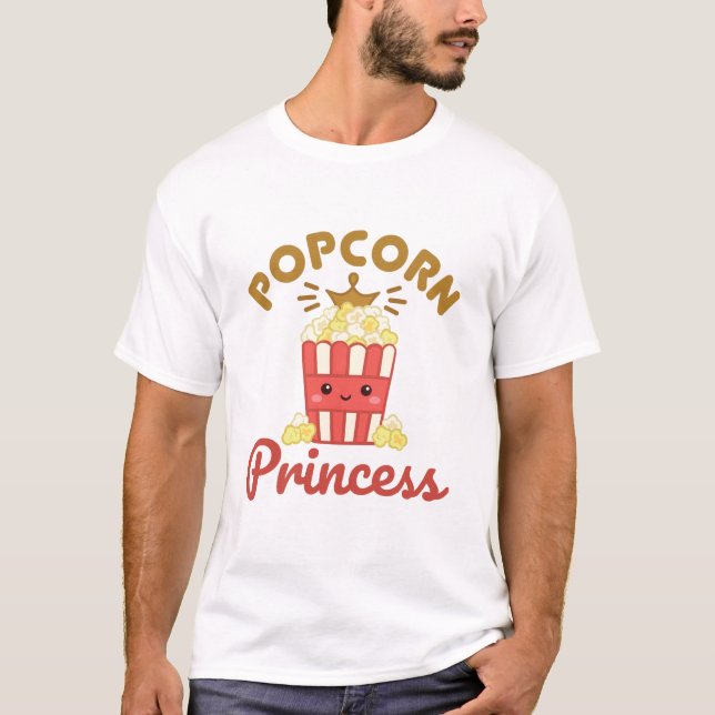 Popcorn Princess Movie Theater Popcorn Girls Women T Shirt (Framsida)