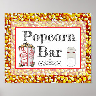 Popcorn Pub Bröllop eller Baby Shower-skylt Poster