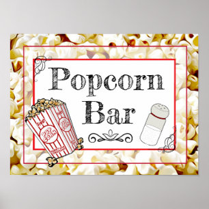 Popcorn Pub Bröllop eller Baby Shower-skylt Poster