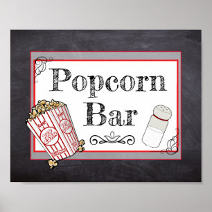 Popcorn Pub Bröllop eller Baby Shower-skylt Poster