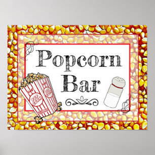 Popcorn Pub Bröllop eller Baby Shower-skylt Poster