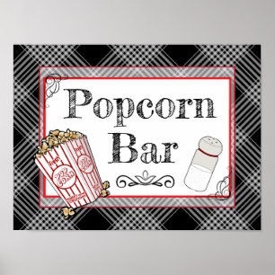 Popcorn Pub Bröllop eller Baby Shower-skylt Poster