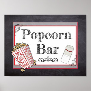 Popcorn Pub Bröllop eller Baby Shower-skylt Poster