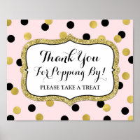 Popcorn Pub Sign Rosa Black Guld Confetti