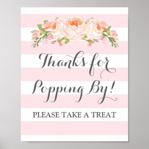 Popcorn Pub Sign Rosa Flowers Rand Poster