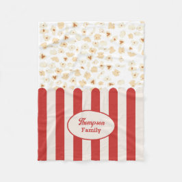 Popcorn Retro Movie Cinema Monogram Fleecefilt