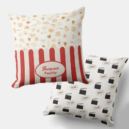Popcorn Retro Movie Cinema Monogram Kudde