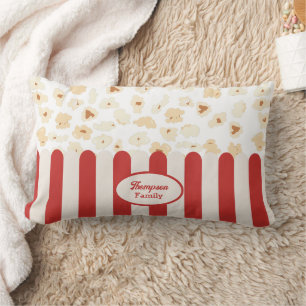 Popcorn Retro Movie Cinema Monogram Lumbarkudde