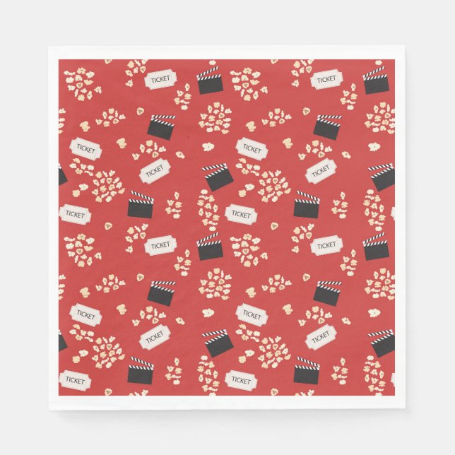 Popcorn Retro Movie Cinema Pappersservett (Framsidan)