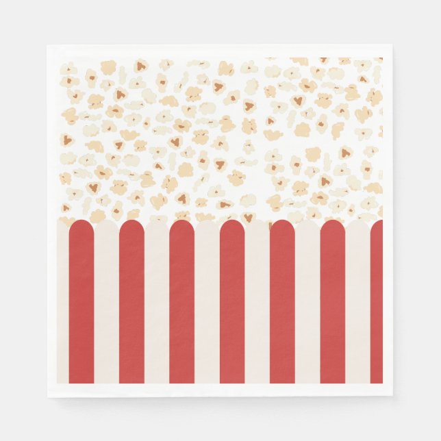 Popcorn Retro Movie Cinema Pappersservett (Framsidan)