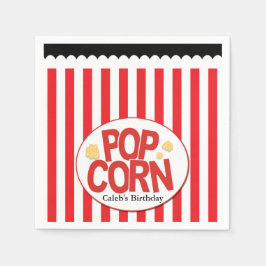 Popcorn röd och vit randig filmfest pappersservett