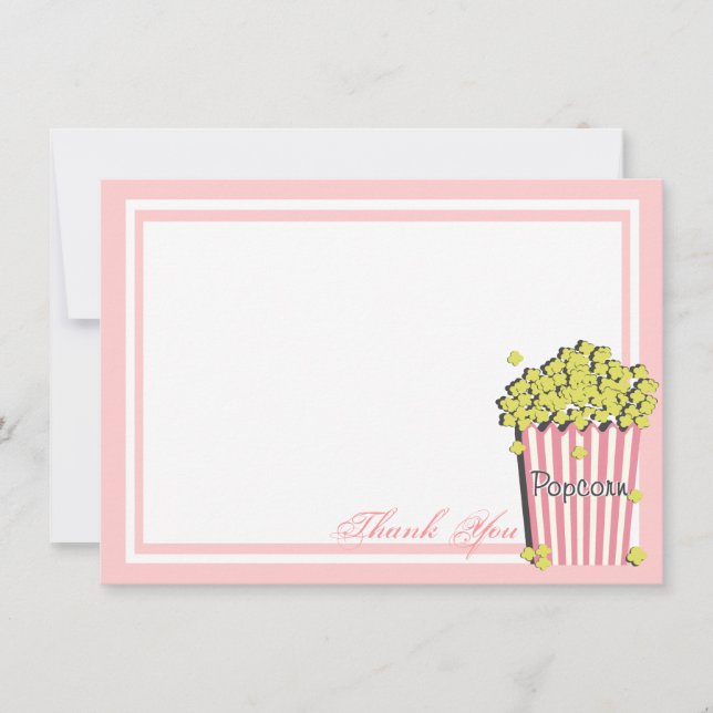 Popcorn Rosa Flat Card-Tack Tack Kort (Framsida)