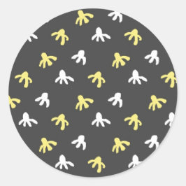 Popcorn Round Stickers (Mörk Grått & Butter Gult) Runt Klistermärke