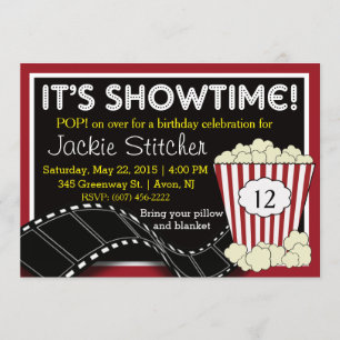 Popcorn "Showtime"-inbjudan Inbjudningar