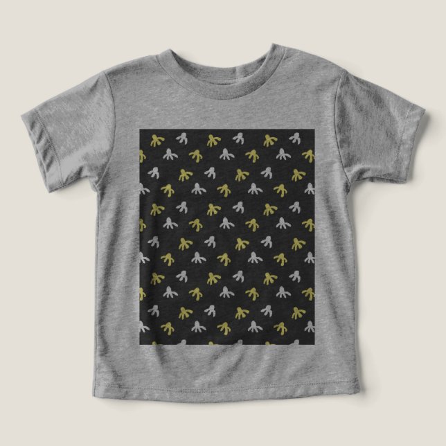 Popcorn Småbarn-Shirt (Gulten Grått & Butter) T Shirt (Design Framsida)
