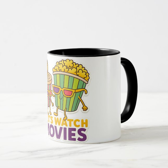 Popcorn & Soda Duo – Movie Night Vibes Mugg (Framsida höger)