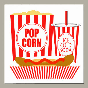 Popcorn Soda Hett Hundar Sign Poster