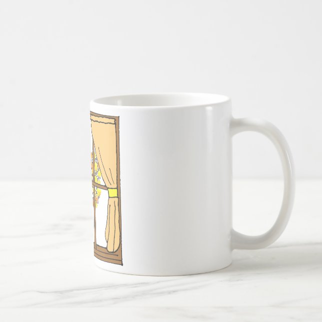 Popcorn som poppar på aprikosträd kaffemugg (Höger)
