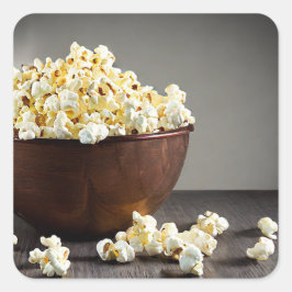 Popcorn Square Sticker Fyrkantigt Klistermärke