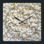 Popcorn Struktur Photography Fyrkantig Klocka<br><div class="desc">En popcorn struktur-fotografi på en anpassningsbar festgåva. Du kan också göra justeringar i anpassningsbarna om du klickar på "Anpassa den!" pin. Utformningsalternativ för verktyg och text visas där du kan göra underbara anpassningar av verkligen. Skicka e-post till oss med hjälp av länken Fråga den här designern om du vill ha...</div>