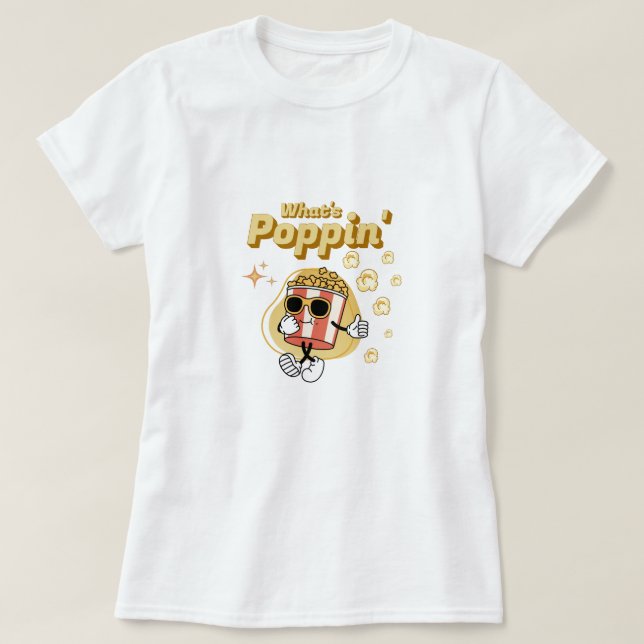 Popcorn-tecknad för poppincitattecken t shirt (Design framsida)