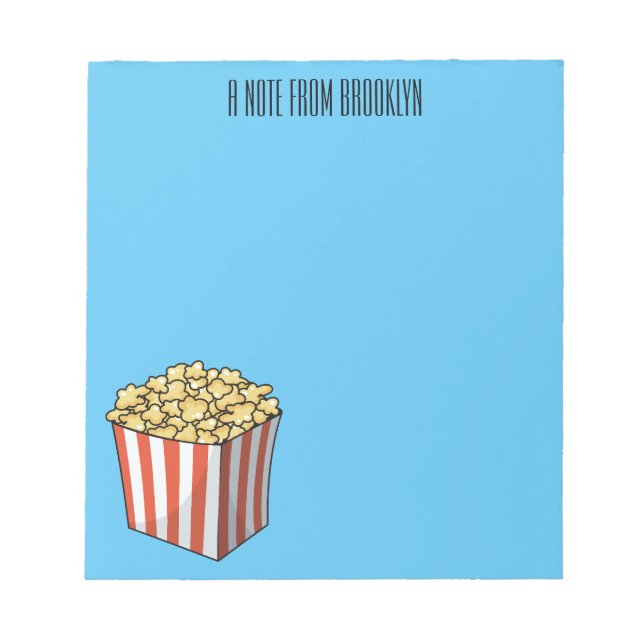 Popcorn-tecknad, illustration anteckningsblock (Framsida)