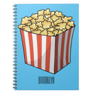 Popcorn-tecknad, illustration anteckningsbok