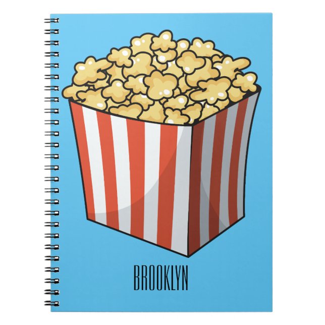 Popcorn-tecknad, illustration anteckningsbok (Framsidan)