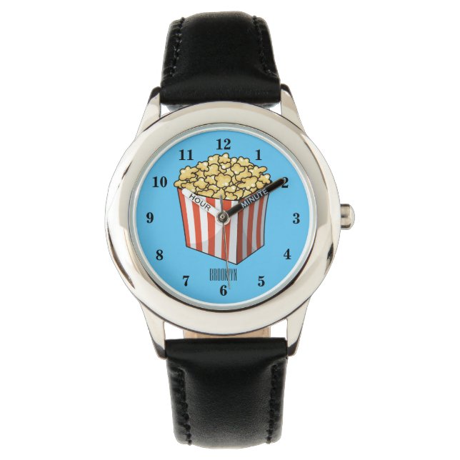 Popcorn-tecknad, illustration armbandsur (Framsida)