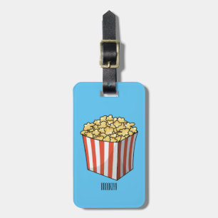 Popcorn-tecknad, illustration bagagebricka