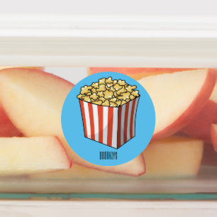 Popcorn-tecknad, illustration klistermärke