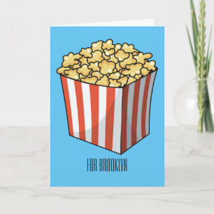 Popcorn-tecknad, illustration kort